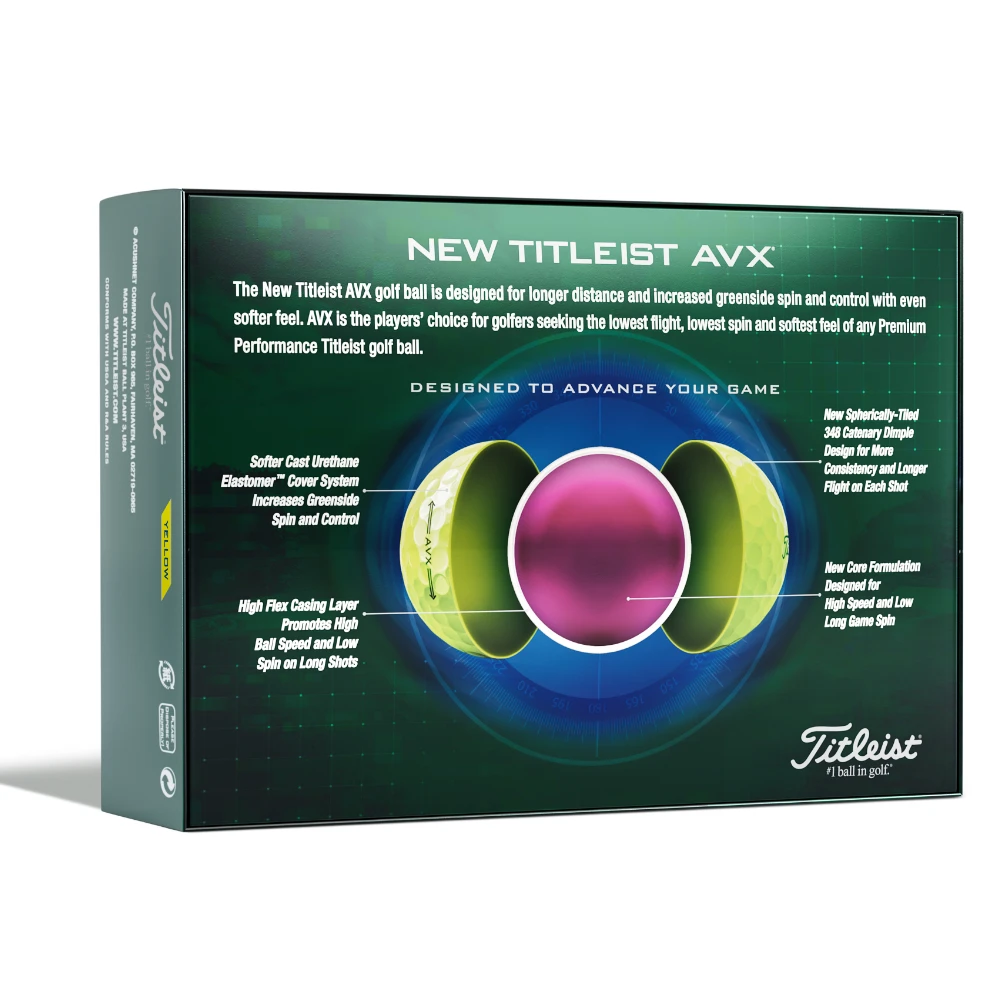 Titleist AVX Yellow Golf Balls 5 Titleist AVX Yellow Golf Balls - Image 3