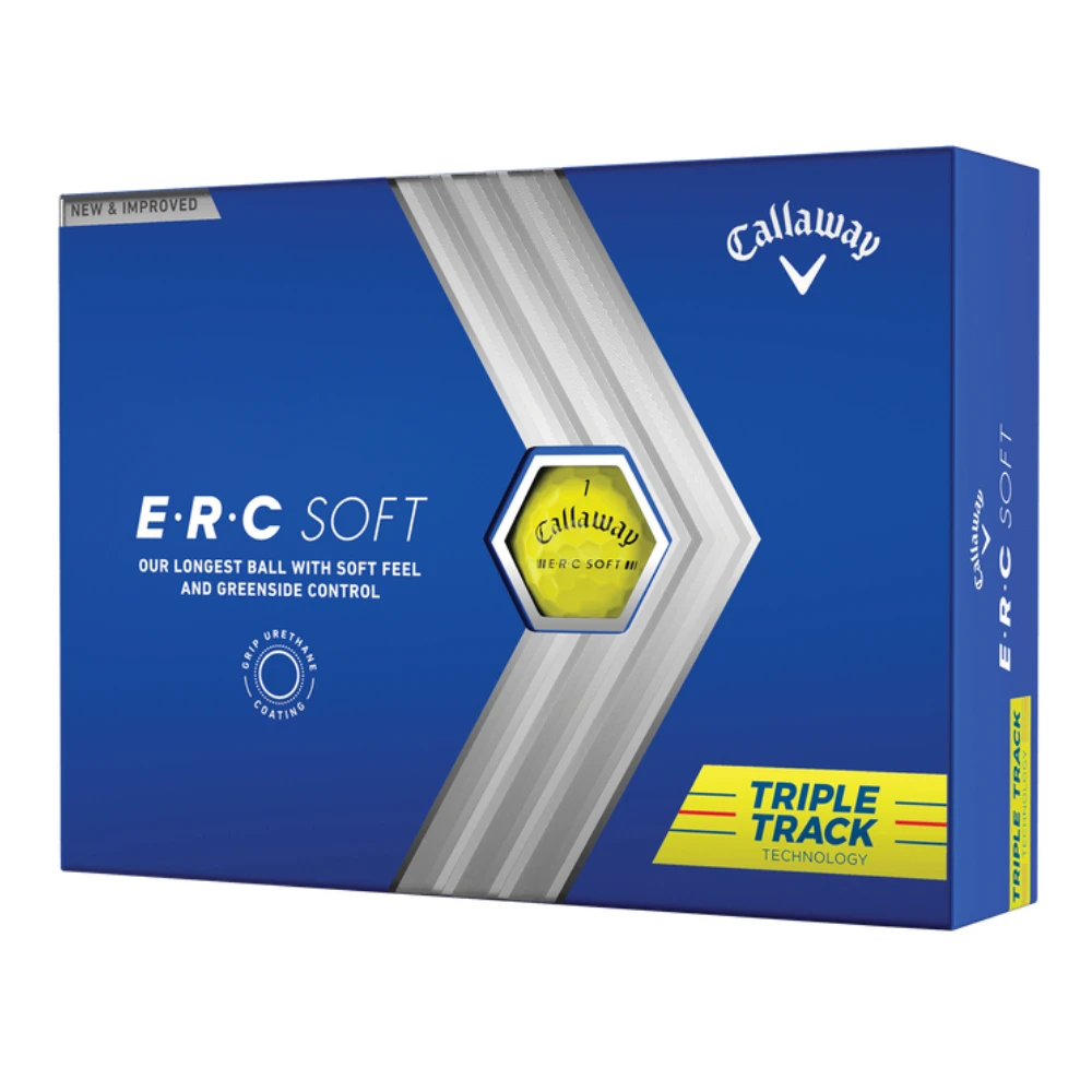 Callaway ERC Soft Yellow Triple Track Golf Balls - 2023 Version 3 Callaway ERC Soft Yellow Triple Track Golf Balls - 2023 Version