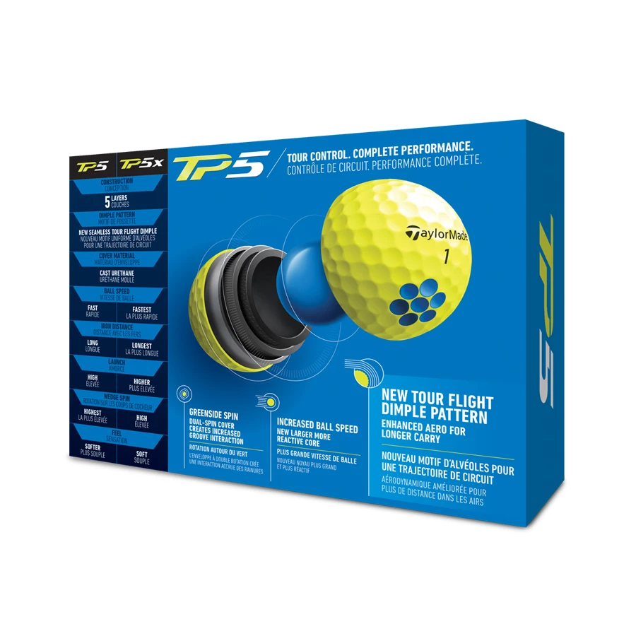 TaylorMade TP5 Yellow Golf Ball 4 TaylorMade TP5 Yellow Golf Ball - Image 2
