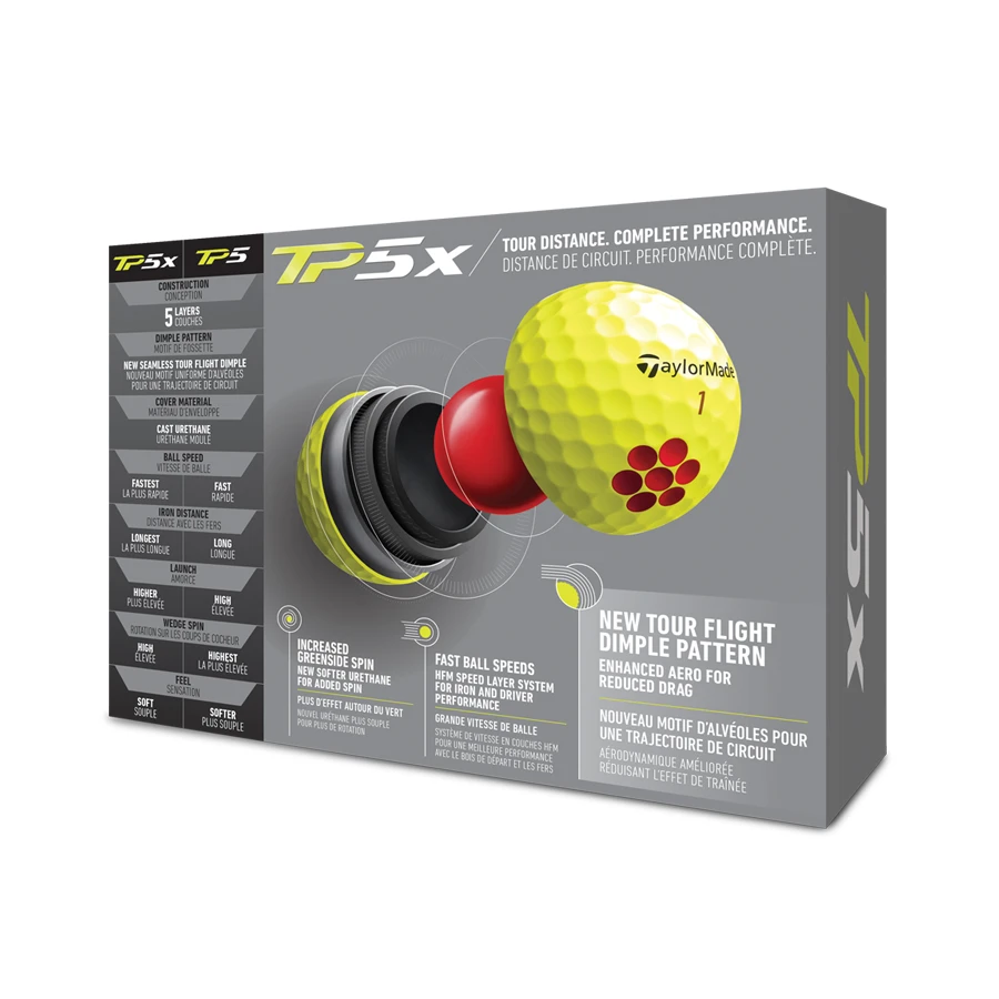 TaylorMade TP5X Yellow Golf Ball 4 TaylorMade TP5X Yellow Golf Ball - Image 2